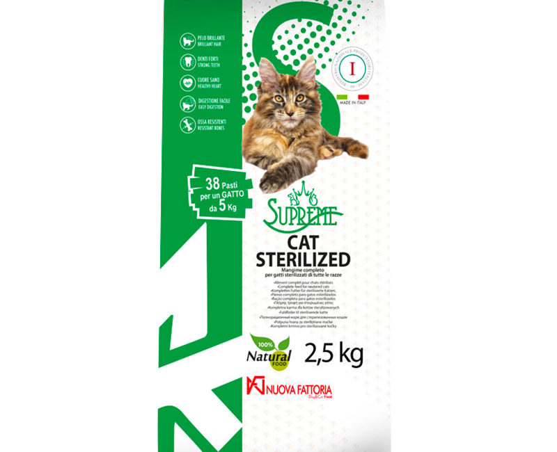 Immagine della confezione di Supreme Cat Sterilized da 2,5 kg