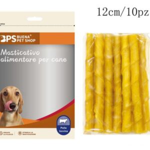 Bastoncini masticabili per cani in pelle bovina - 12 cm, 10 pezzi