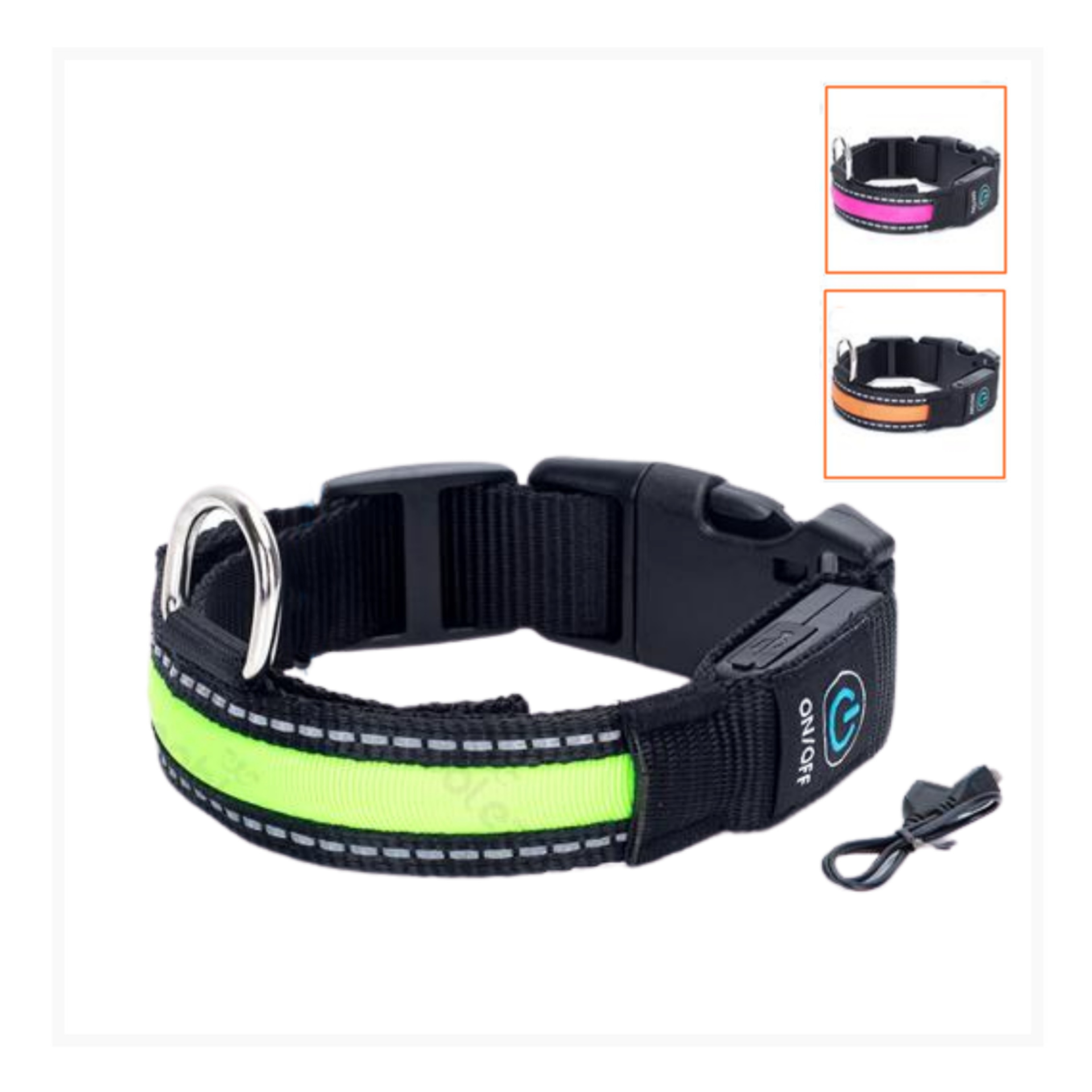 Collare luminoso LED per cane, visibilità ottimale durante le passeggiate serali