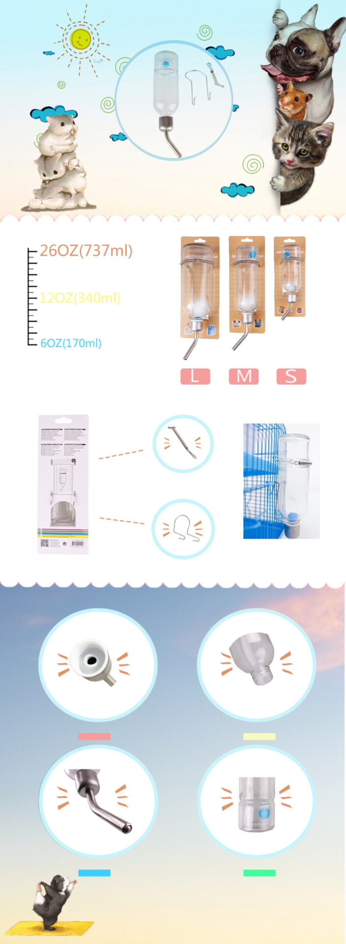 Beverino per conigli in vetro 737ml - immagine 2