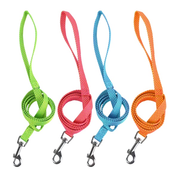 Guinzagli fluorescenti per cani in verde, rosa, azzurro e arancione