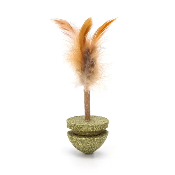 Giocattolo per Gatti con Erba Gatta e Piume - 6 cm x 4.3 cm - immagine 3