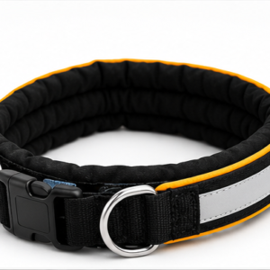 Collare imbottito riflettente per cani Dingo K9 nero e arancione