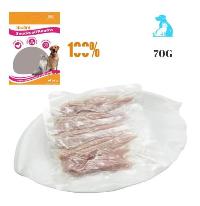 Filetti di anatra naturale per cani e gatti - 70g