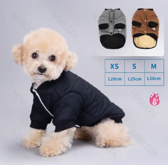Cappotto invernale per cani Nobleza, caldo e confortevole, disponibile in tre colori e taglie