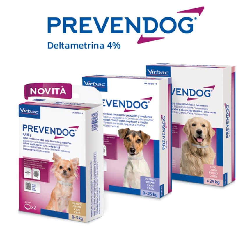 Prevendog collare antiparassitario per cani da 0 a 25 kg e oltre 25 kg