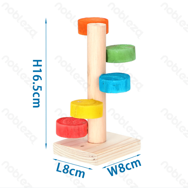 Gioco in legno per criceti multicolore a forma di scala arcobaleno 8x8x16,5 cm
