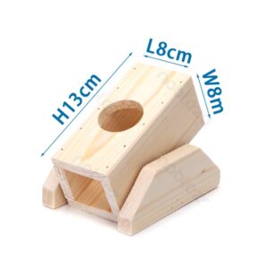 Casetta in legno per criceti - rifugio ecologico e robusto, dimensioni 8x8x13 cm