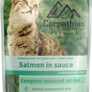 Carpathian Pet Food umido per gatti al salmone in salsa busta da 100 g