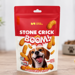Stone Crick Boom snack per cani Nuova Fattoria confezione frontale 40g